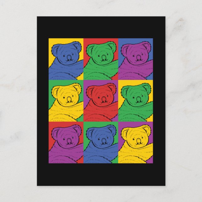 Pop Art Koala Postcard (Front)
