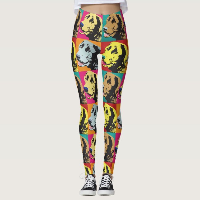 Pop Art Labrador Retriever Leggings (Front)