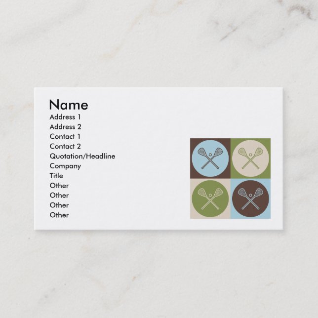 Pop Art Lacrosse Business Card (Front)