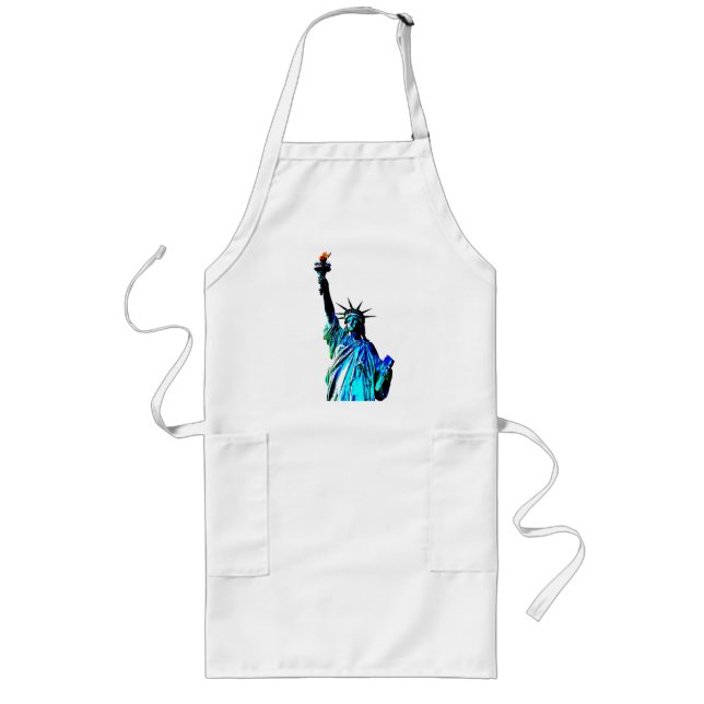 Pop Art Lady Liberty Long Apron (Front)
