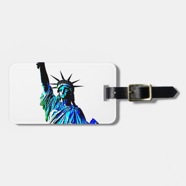 Pop Art Lady Liberty Luggage Tag (Front Horizontal)