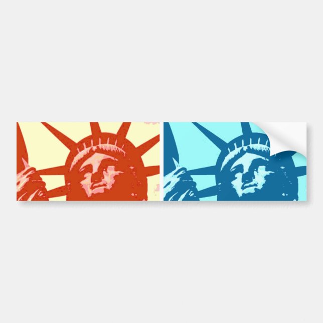 Pop Art Lady Liberty New York City Bumper Sticker (Front)