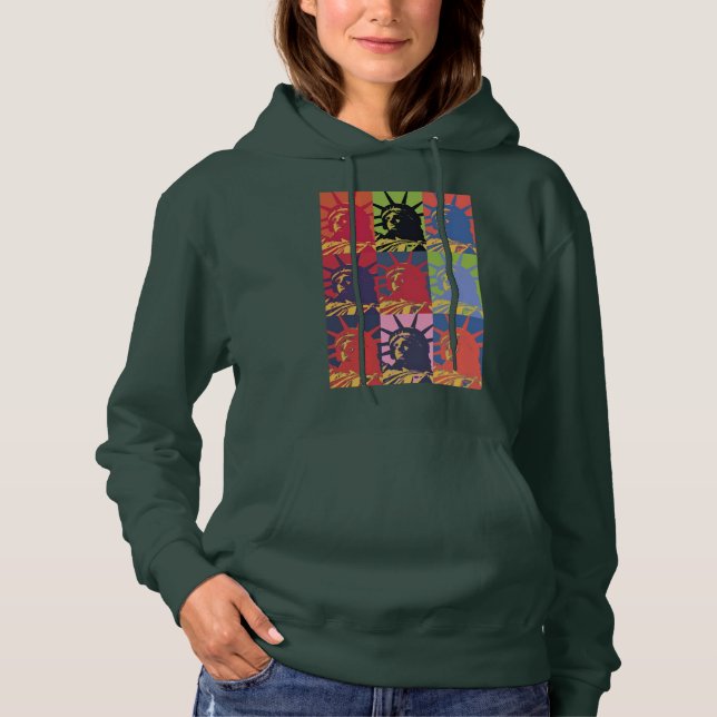 Pop Art Lady Liberty New York City Hoodie (Front)
