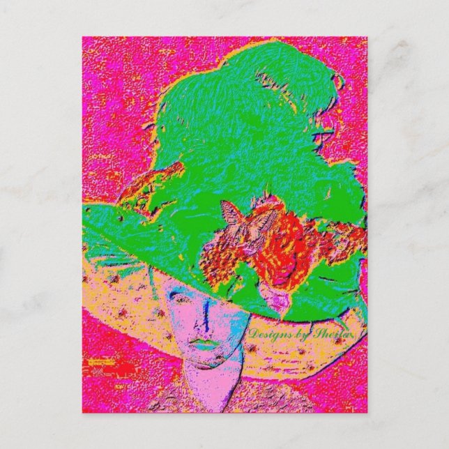 Pop art lady, postcard (Front)