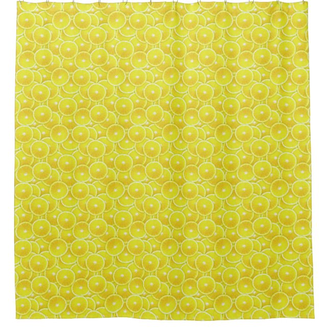 Pop Art Lemon Slices Shower Curtain (Front)
