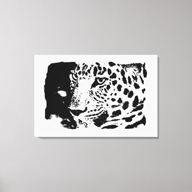 Pop Art Leopard Wrapped Canvas (Front)