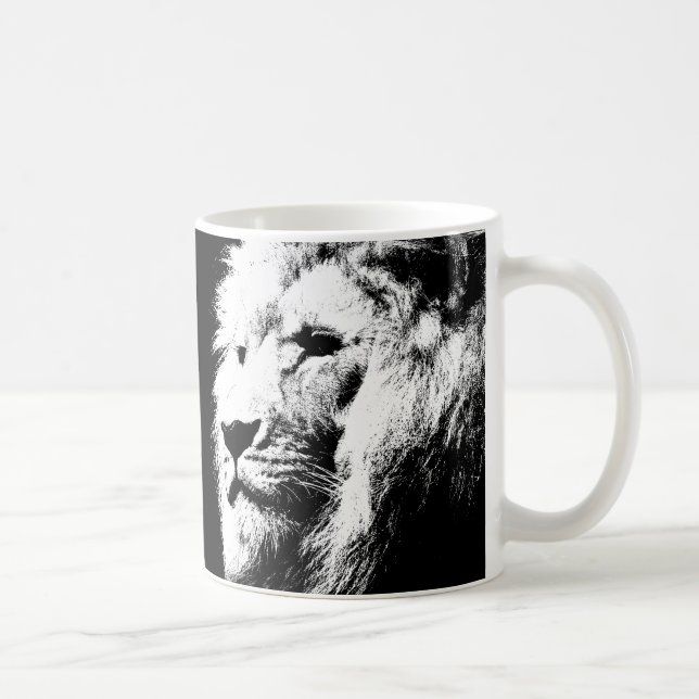 Pop Art Lion Face The King Animals Template Coffee Mug (Right)