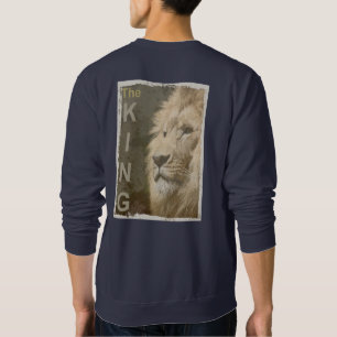 Pop Art Lion Head The King Back Design Print Men's Sweatshirt