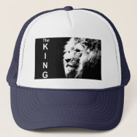 Pop Art Lion Head White Navy Blue Elegant Modern