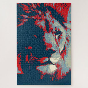 Pop Art Lion Illustration Jigsaw Puzzle
