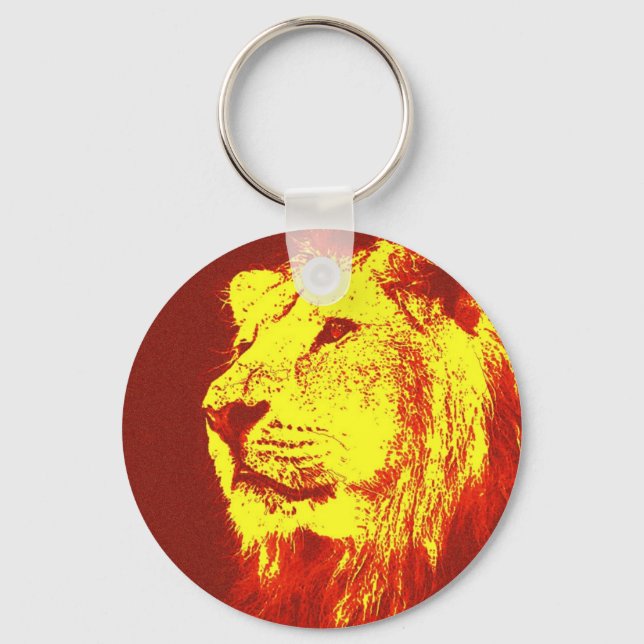 Pop Art Lion Key Ring (Front)