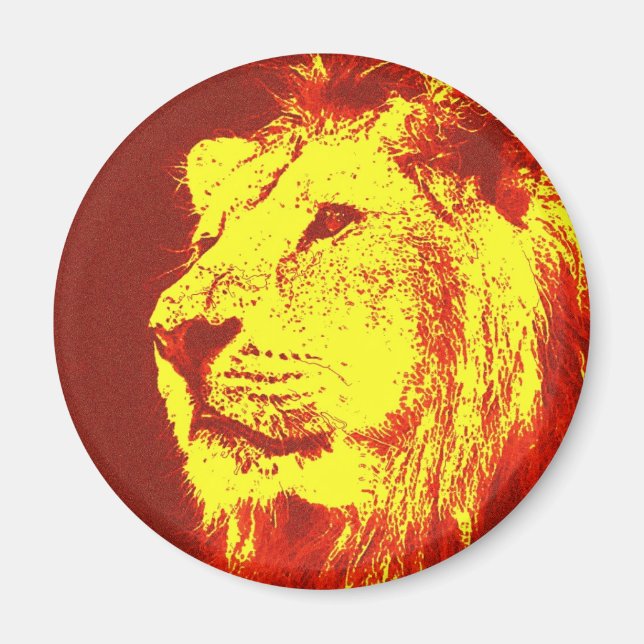 Pop Art Lion Magnet (Front)