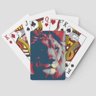 Pop Art Lion Playing Cards