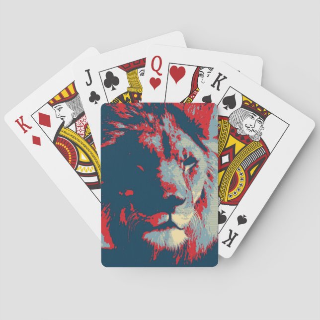 Pop Art Lion Playing Cards (Back)