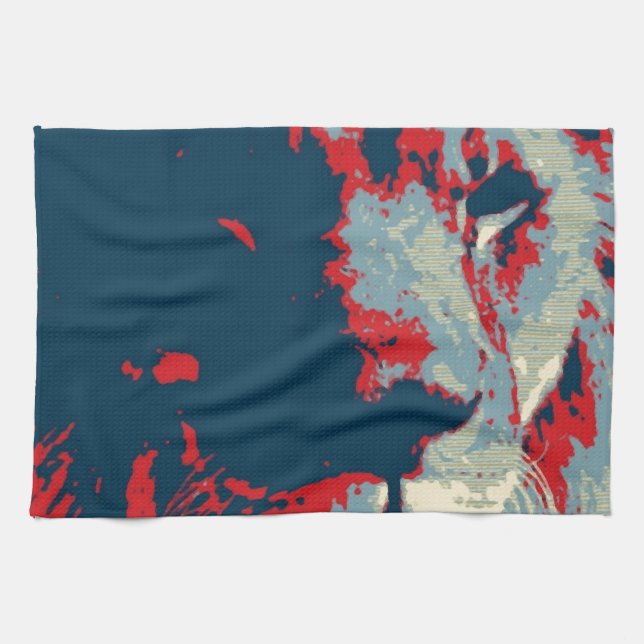 Pop Art Lion Tea Towel (Horizontal)