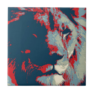 Pop Art Lion Tile