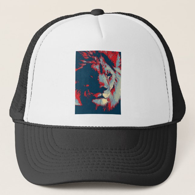 Pop Art Lion Trucker Hat (Front)