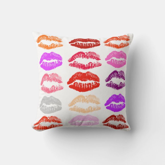 Pop Art Lips (Kisses) Pillow (Front)