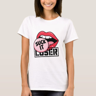 Pop Art Lips with Sassy "Suck It Loser" Design T-Shirt