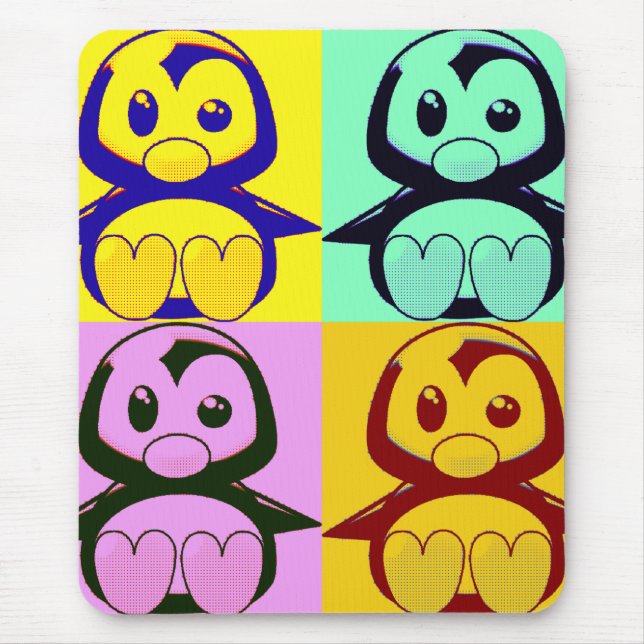 Pop Art Little Tux Mouse Pad (Front)
