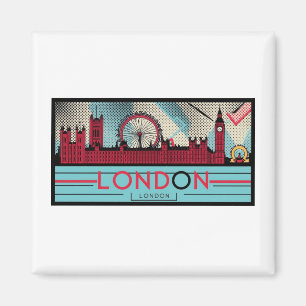Pop-Art London Skyline Magnet