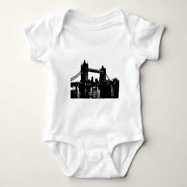 Pop Art London Tower Bridge Baby Bodysuit (Front)