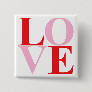 Pop Art LOVE 15 Cm Square Badge