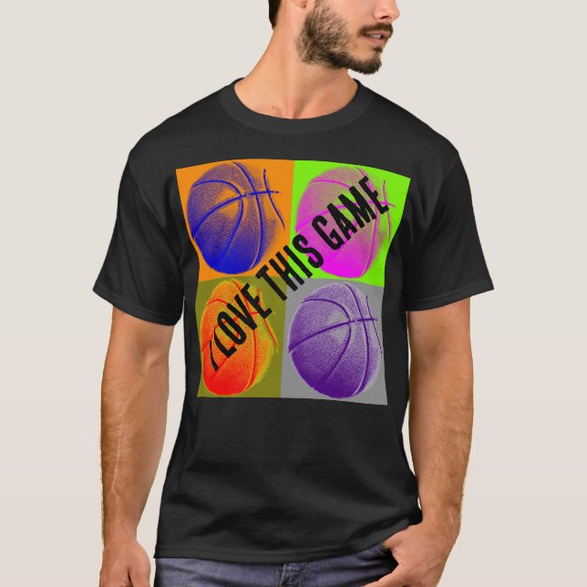 Pop Art Love Basketball Game T-Shirt (Front)