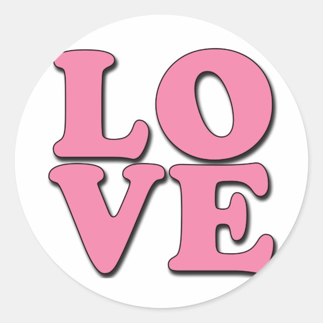 POP ART LOVE CLASSIC ROUND STICKER (Front)