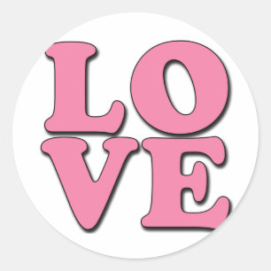 POP ART LOVE CLASSIC ROUND STICKER
