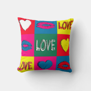 Pop art love cushion