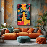 Pop Art Love: Lovers' Faces Photo Print<br><div class="desc">This striking pop art design features two faces in a passionate kiss surrounded by vibrant hearts. With a bold color palette and expressive details, this piece captures the intensity of modern love. Perfect for fans of contemporary art, this poster will bring a touch of romance and creative energy to any...</div>