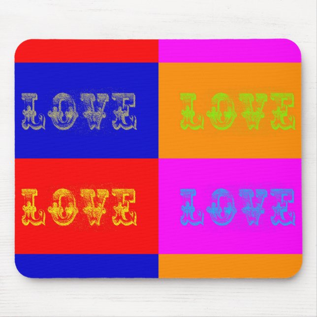 Pop Art Love Mouse Mat (Front)