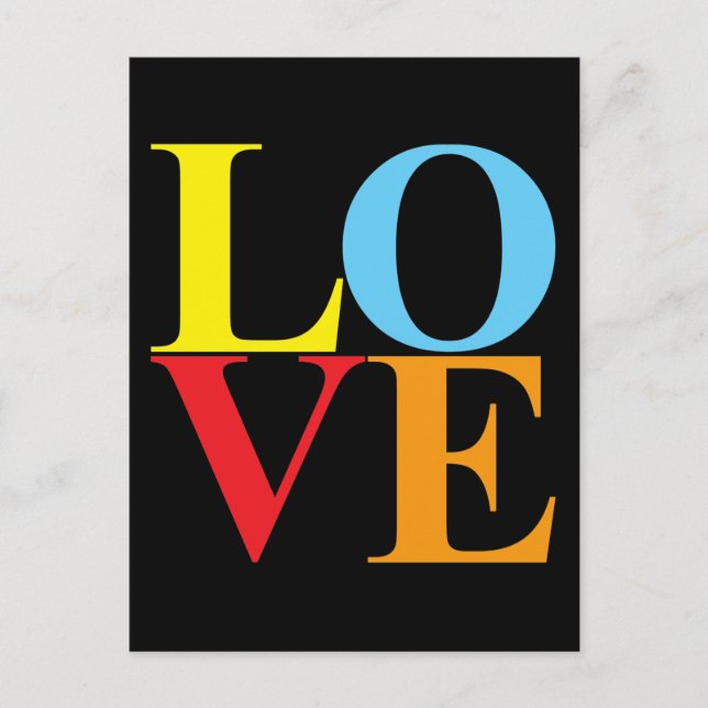 Pop Art LOVE Postcard (Front)