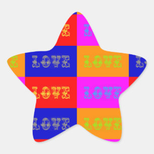 Pop Art Love Star Sticker