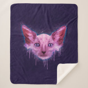 Pop Art Lykoi Cat Sherpa Blanket
