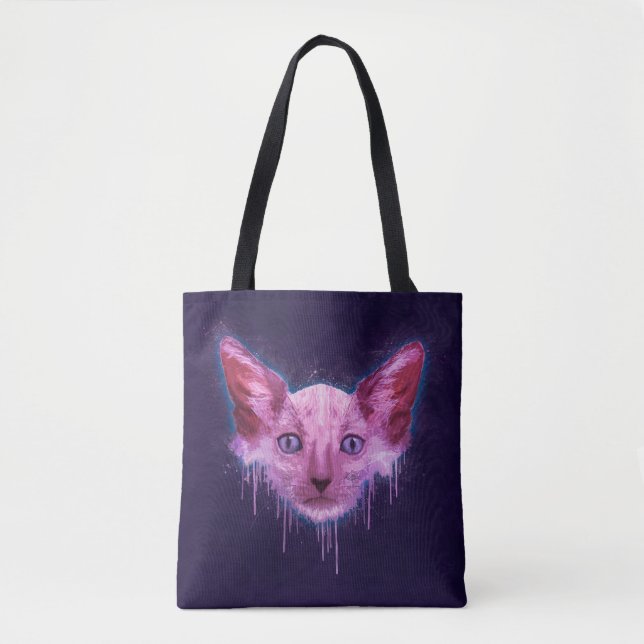 Pop Art Lykoi Werewolf Cat Tote Bag (Front)