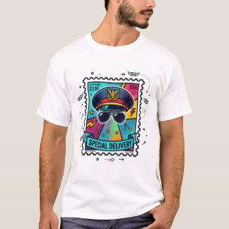 Pop Art Mail Carrier Stamp T-Shirt