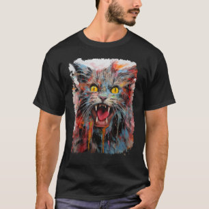 Pop Art Maine Coon Cat Halloween T-Shirt