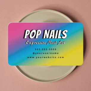 Pop Art Manicurist Artist Nail Tech Expressive Business Card