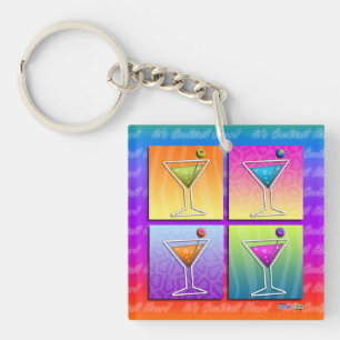 Pop Art MARTINIS Acrylic KEYCHAIN