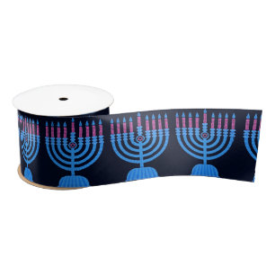 Pop Art Menorah Satin Ribbon