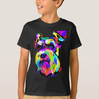 Pop Art Miniature Schnauzer Dog Animal Lovers Keep T-Shirt