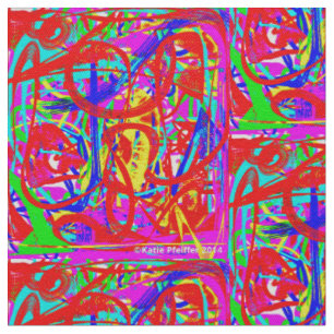 Pop Art Mod Abstract Design Fabric