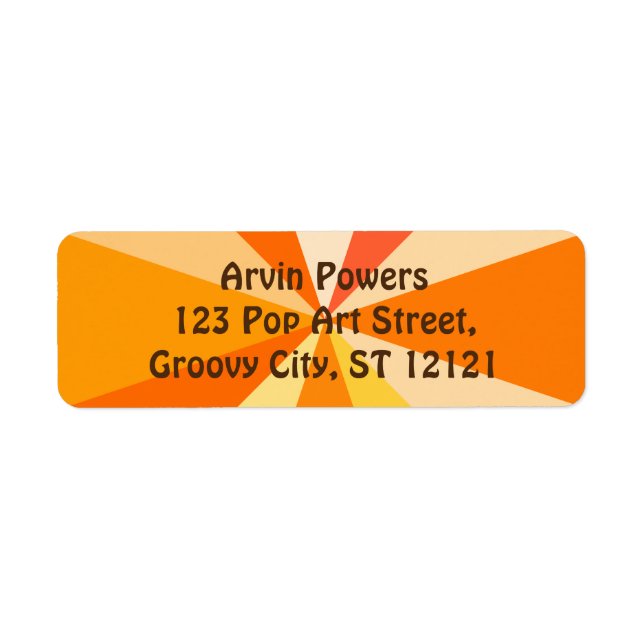 Pop Art Modern 60s Funky Geometric Rays in Orange (Front)