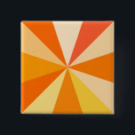 Pop Art Modern 60s Funky Geometric Rays in Orange 15 Cm Square Badge<br><div class="desc">This hip,  retro 60s-inspired pop art design has psychedelic orange rays / sunbursts shooting out in a geometric pattern. This funky,  minimalist,  ultra-mod design has twelve rays in varying shades of orange. It's groovy,  baby.</div>