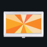 Pop Art Modern 60s Funky Geometric Rays in Orange Business Card Holder<br><div class="desc">This hip,  retro 60s-inspired pop art design has psychedelic orange rays / sunbursts shooting out in a geometric pattern. This funky,  minimalist,  ultra-mod design has twelve bright rays in varying shades of orange. It's groovy,  baby.</div>