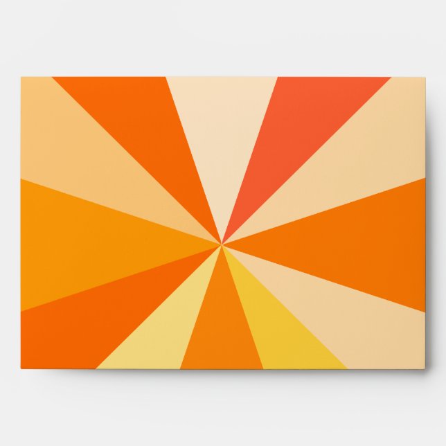 Pop Art Modern 60s Funky Geometric Rays in Orange Envelopes (Front)