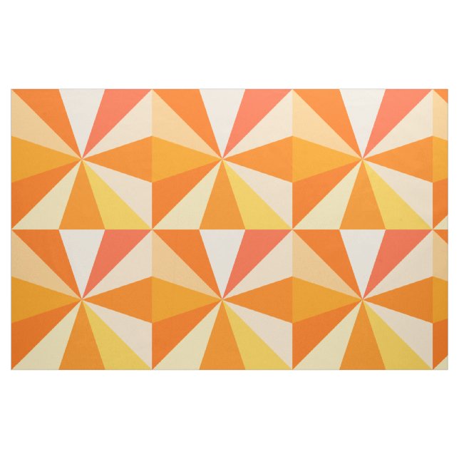 Pop Art Modern 60s Funky Geometric Rays in Orange Fabric (Yard)