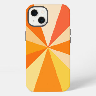 Pop Art Modern 60s Funky Geometric Rays in Orange iPhone 13 Case